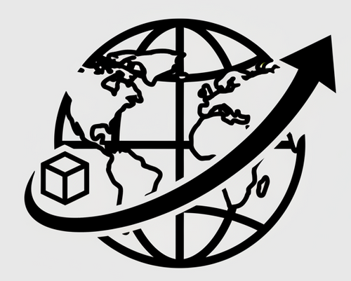 worlvide shipping logo in black, whit background F5F5F5 color